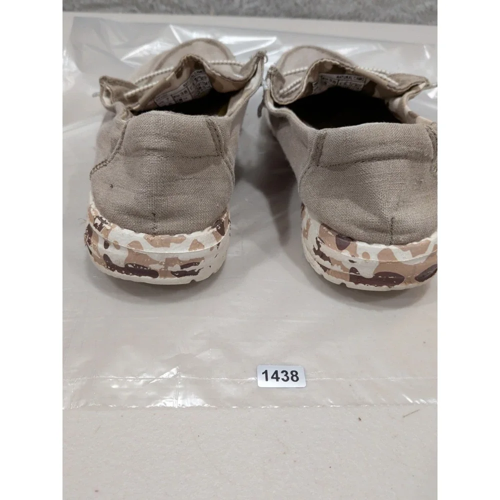 Hey Dude Womens Wendy Lace Up Loafers Slip On Tan/Camo Sz 7